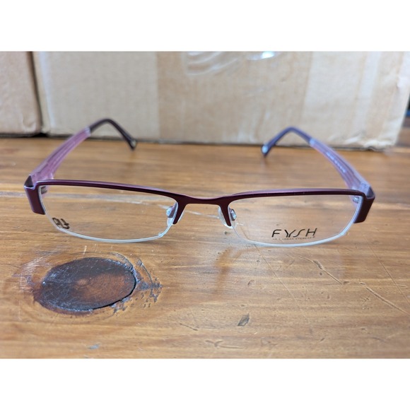 FYSH Other - FYSH Eyewear Frame 3405 51-18-135 Purple Rectangular Half Rim Eyeglasses